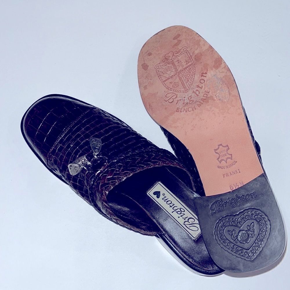Vintage Brighton brown woven leather mules - Picture 4 of 4